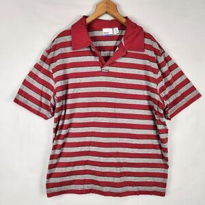 Hurley Mens Polo Shirt Size XL Short Sleeve Golf Gray Red Striped Outdoor
